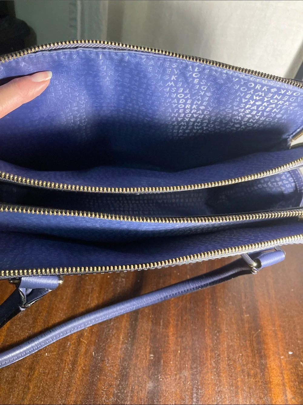 kate spade cobalt purple leather dome satchel Beautiful